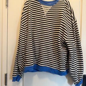 We The Free Classic Striped Oversized Crewneck